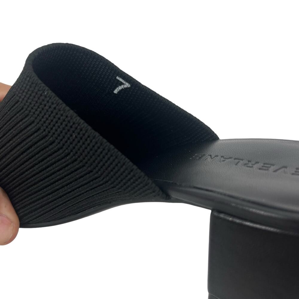 Everlane Black Knit Open-Toe Block Heel Mules - Picture 8 of 8